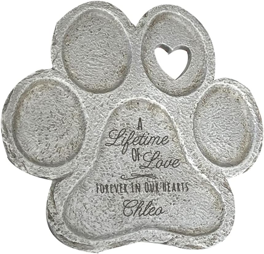 Lifetime of Love Paw Print Memorial Stone