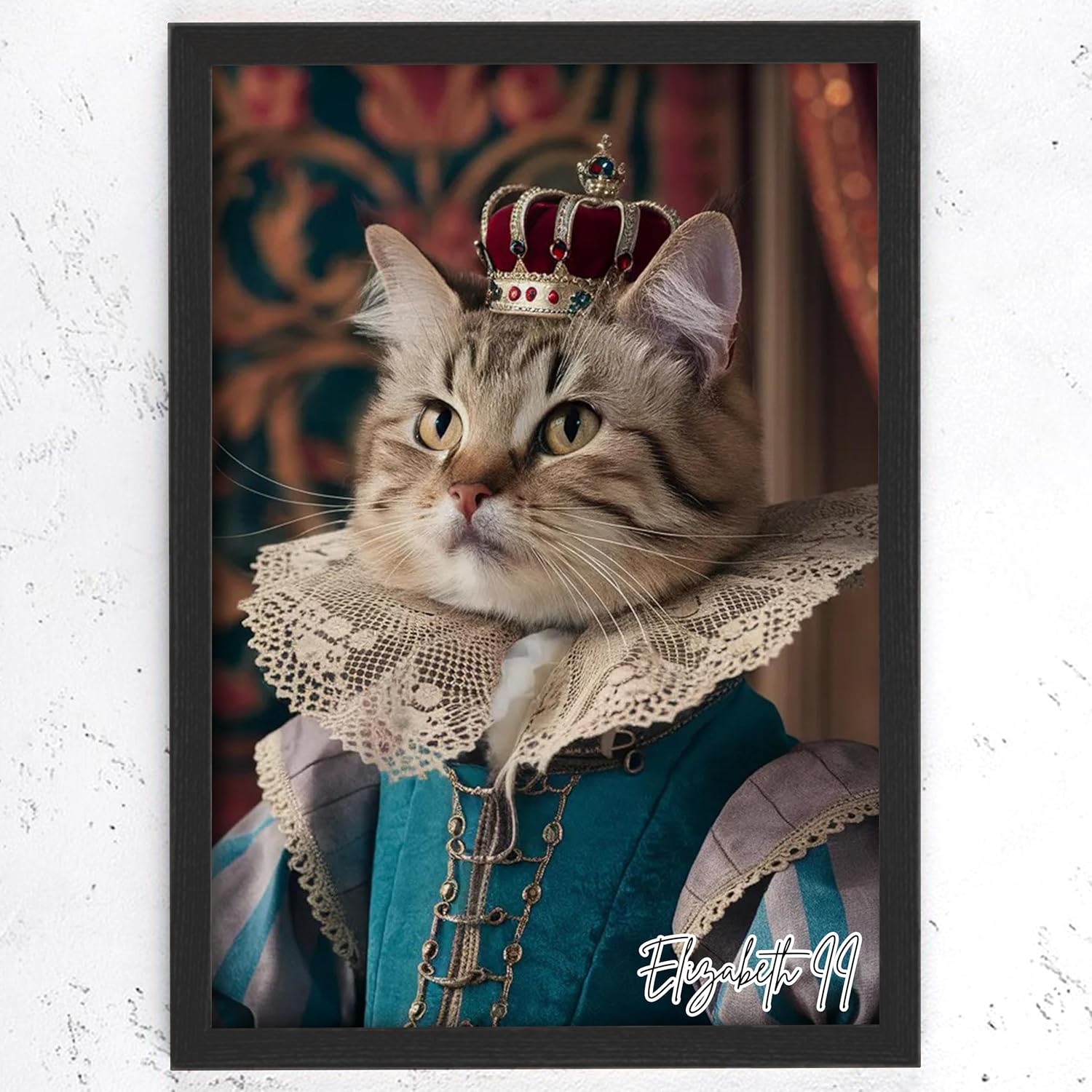 Personalized Royal Cat Portrait Canvas