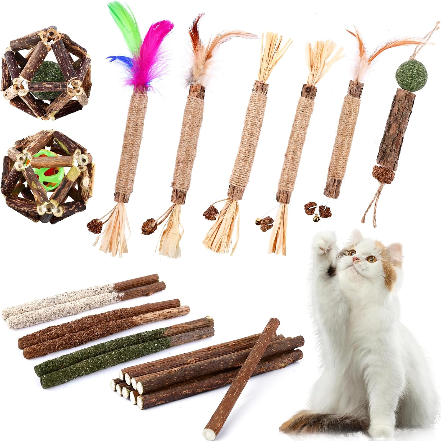 Catnip & Silvervine Chew Toy Set (24-Pack)