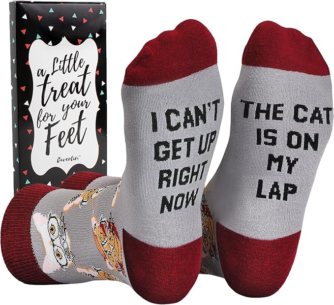 Cavertin Women’s Cat Lover Socks (with Gift Box)
